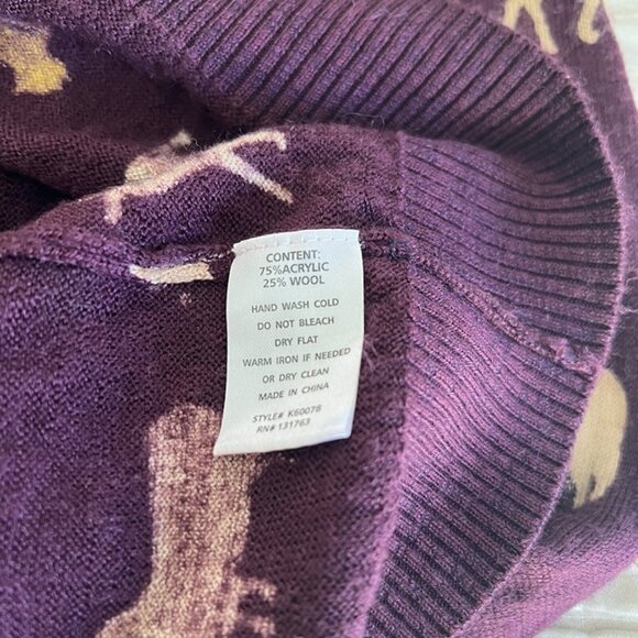 Knitted Dove Novelty Animal Print Cardigan Sz S Long Line Fitted V-neck y2k 90s - Picture 10 of 10